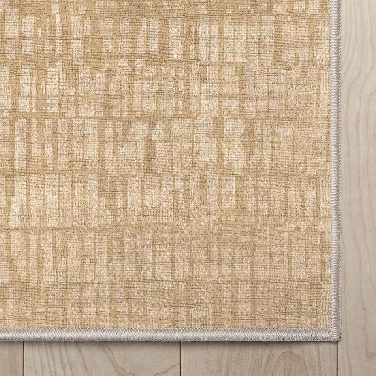Nuzzo Nightscape Modern Geometric Flat-Weave Beige Area Rug