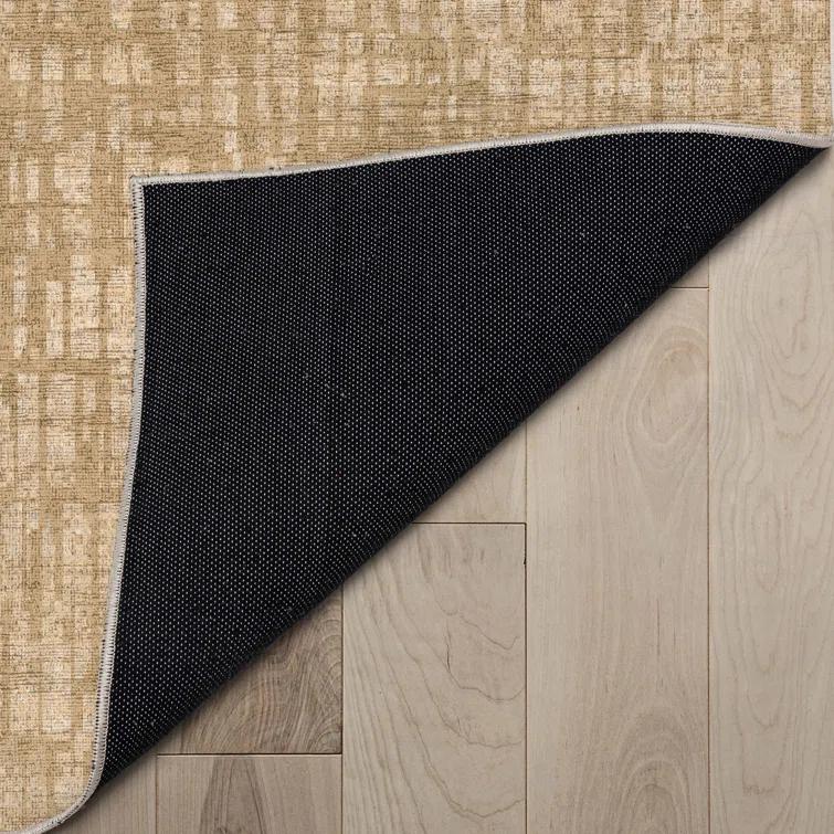 Nuzzo Nightscape Modern Geometric Flat-Weave Beige Area Rug