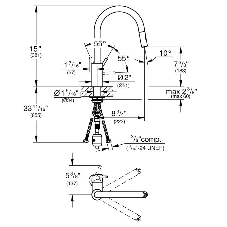 Concetto™ Single Handle Kitchen Faucet with Accessories 1.75 GPM