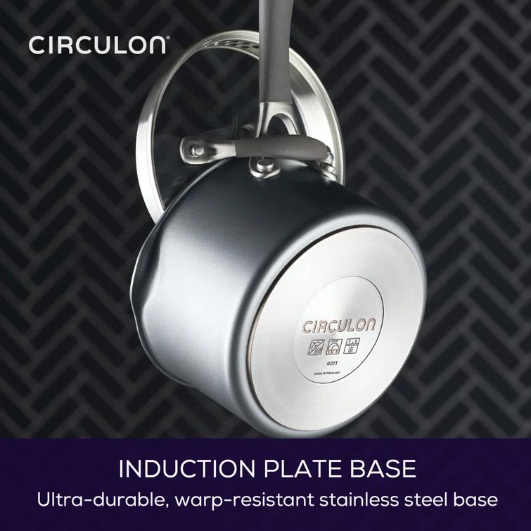 Circulon ScratchDefense with ScratchDefense Nonstick Induction Straining Sauce Pan with Lid