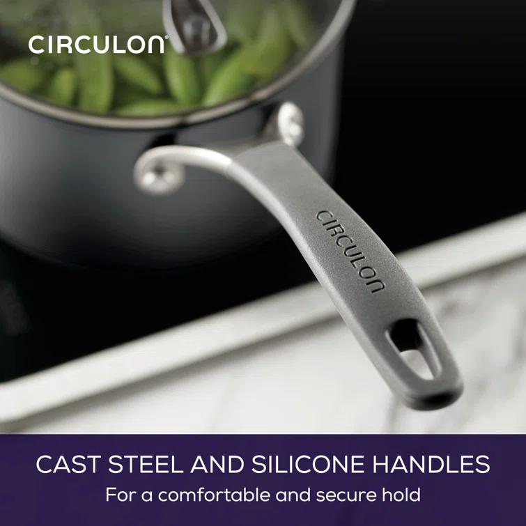Circulon ScratchDefense with ScratchDefense Nonstick Induction Straining Sauce Pan with Lid