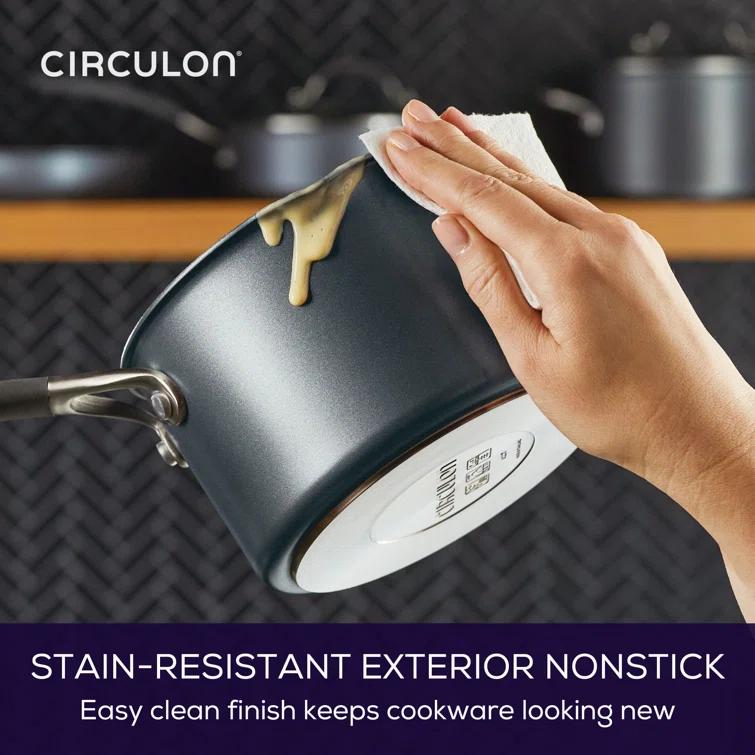 Circulon ScratchDefense with ScratchDefense Nonstick Induction Straining Sauce Pan with Lid