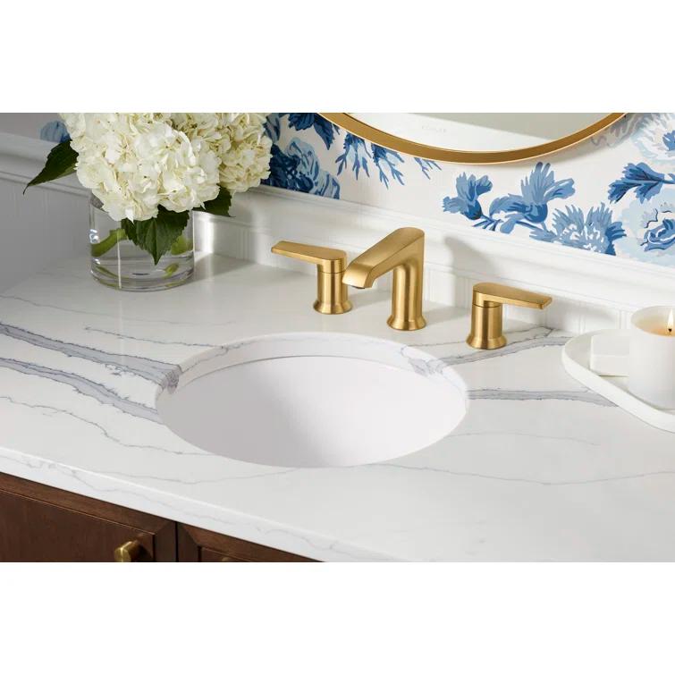 Kohler ® Hint ® Widespread Brushed Moderne Brass Bathroom Sink Faucet