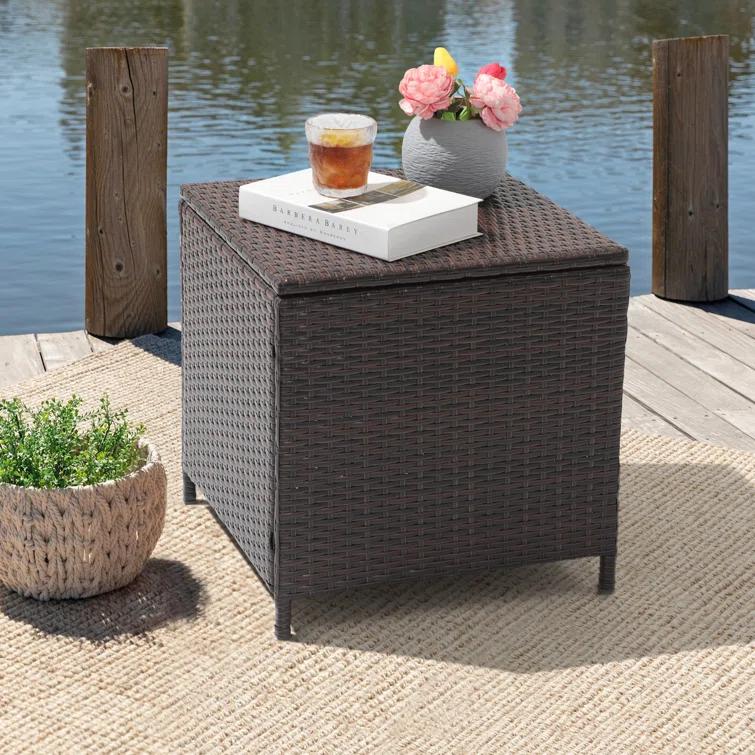 Caimin Square Wicker/Rattan Outdoor Side Table