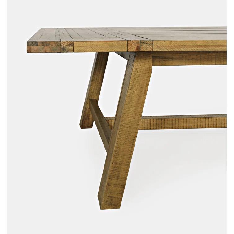 Fahrettin - Person Extendable Pine Solid Wood Solid Wood Top Trestle Dining Set