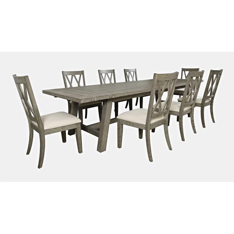 Fahrettin - Person Extendable Pine Solid Wood Solid Wood Top Trestle Dining Set