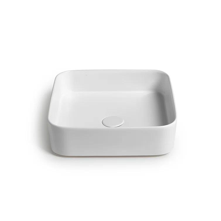 WS Bath Collections Mood 15.7'' Ceramic Square Bathroom Sink