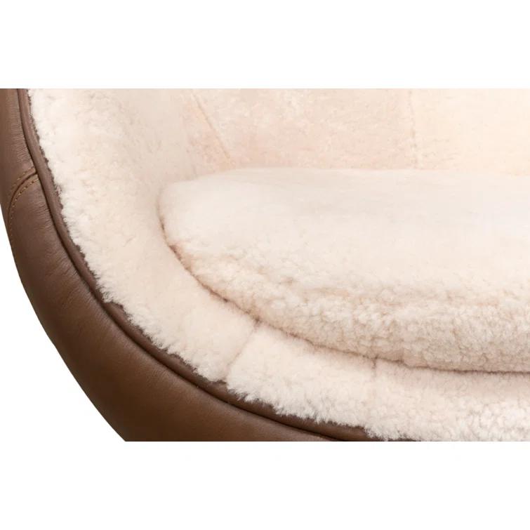 Sarreid Ltd Jacobean 34 inches Wide Top Grain Leather Balloon Chair | Wayfair