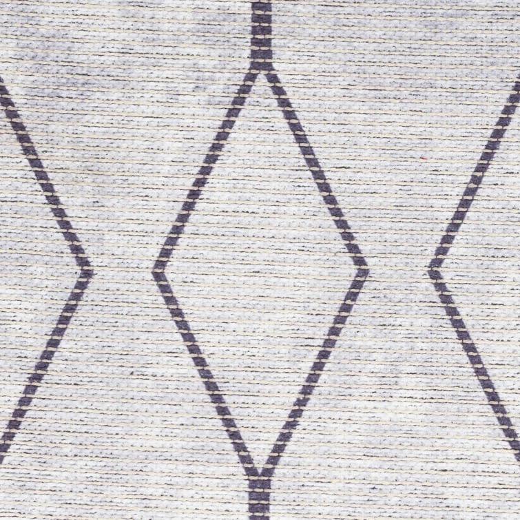Pymble Geometric Machine Washable Area Rug in Ivory/Grey