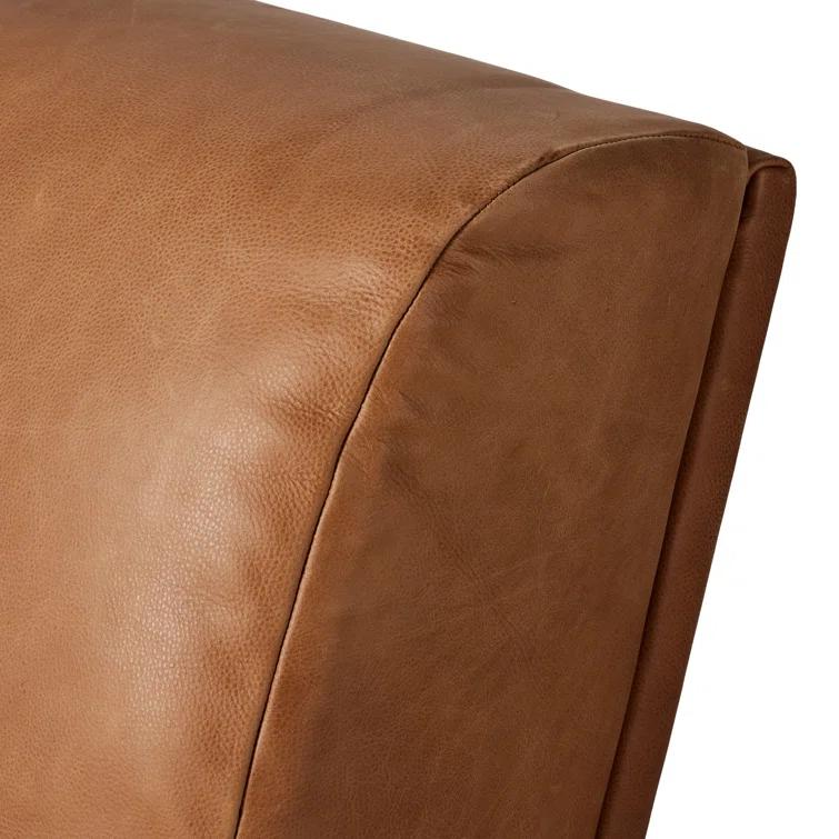 Bronwyn Almond Genuine Leather Swivel Side Chair