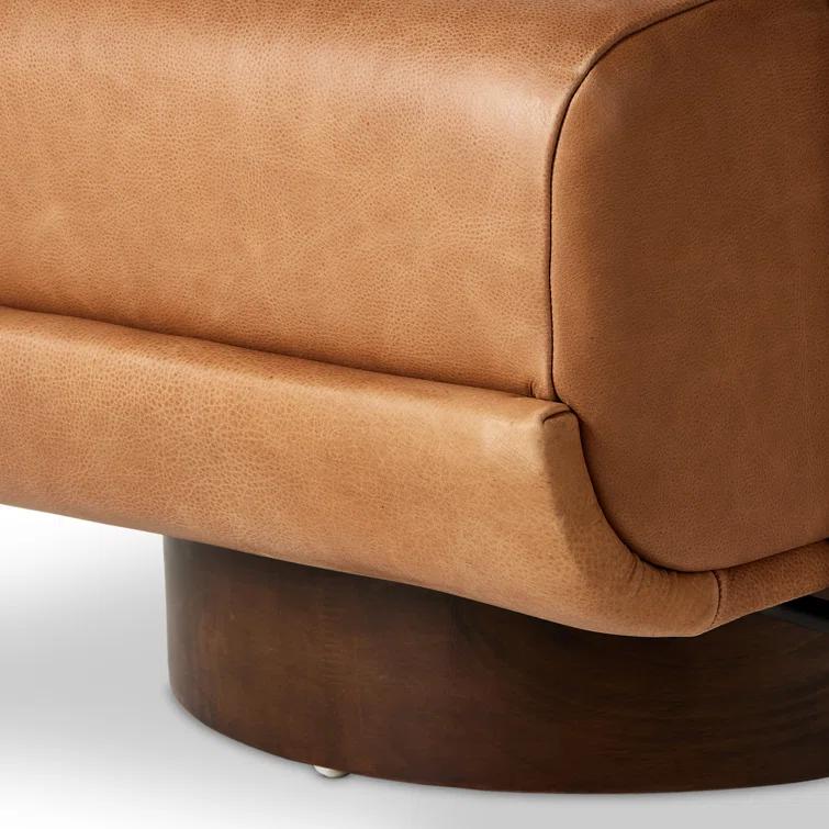 Bronwyn Almond Genuine Leather Swivel Side Chair