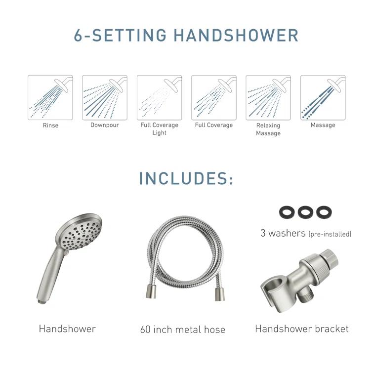 Attune 5-Function Handheld Shower Head