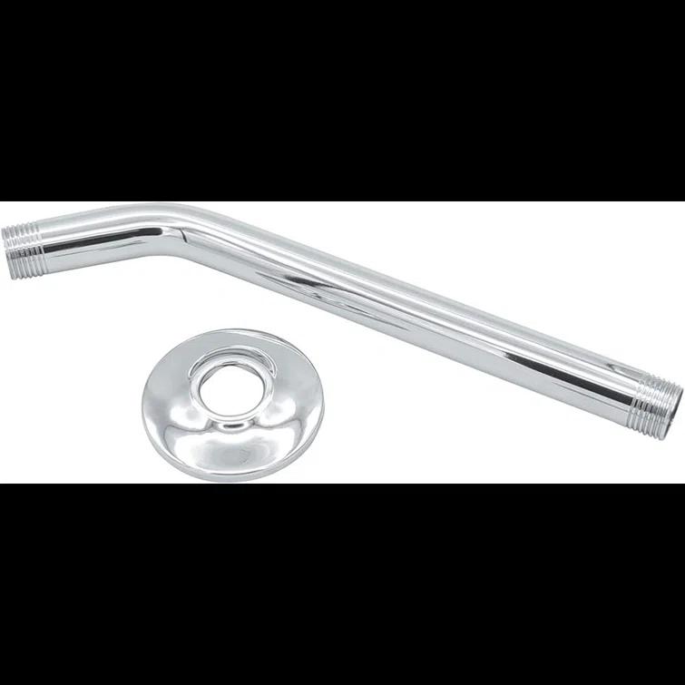 Shower Arm 10 Inch, ½ Inch IPS US Standard, Stainless Steel With Flange Universal Fit, Polished Chrome Finish