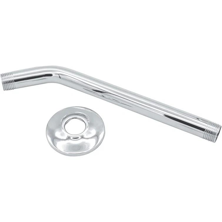 Shower Arm 10 Inch, ½ Inch IPS US Standard, Stainless Steel With Flange Universal Fit, Polished Chrome Finish
