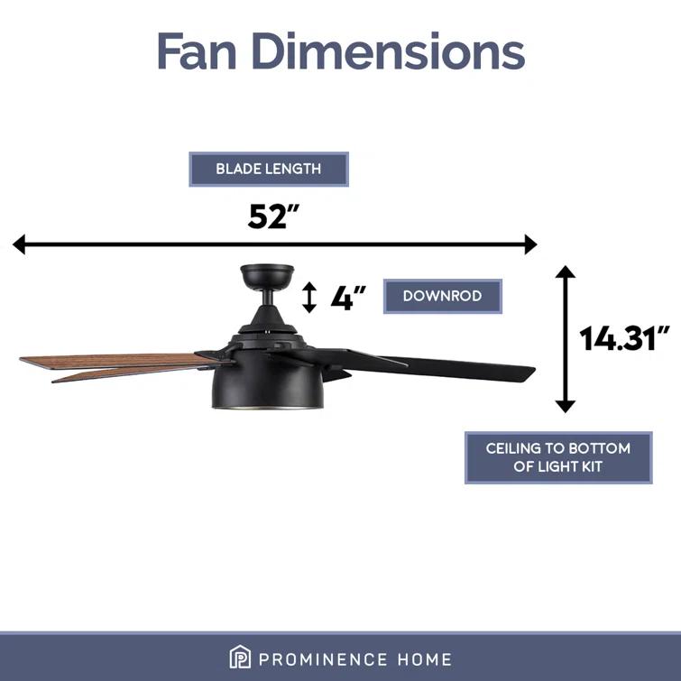 Prominence Home Octavia 52" Ceiling Fan with LED Light