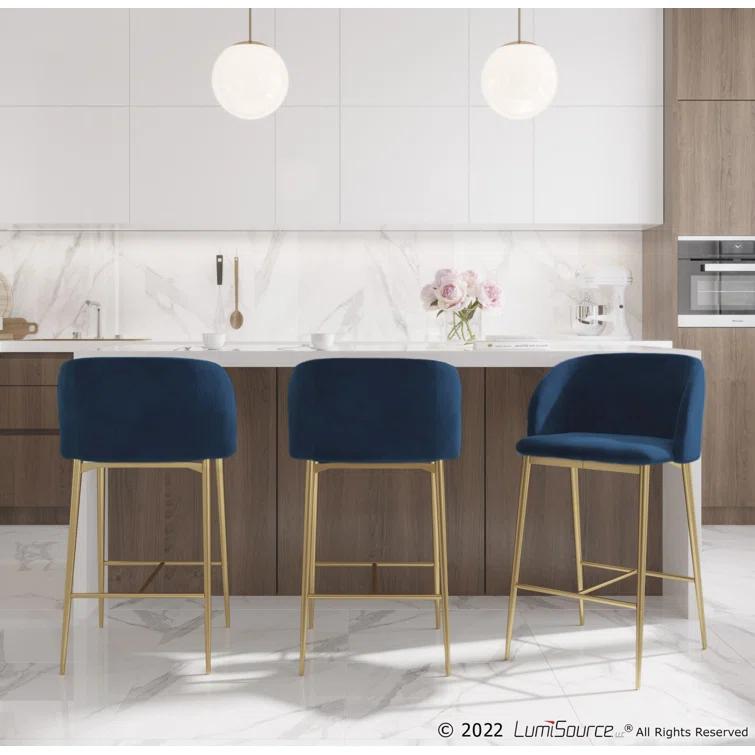 LumiSource Upholstered Counter Stool with Metal Frame