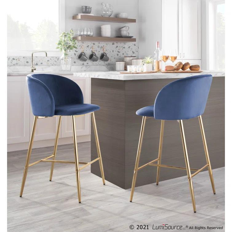 LumiSource Upholstered Counter Stool with Metal Frame
