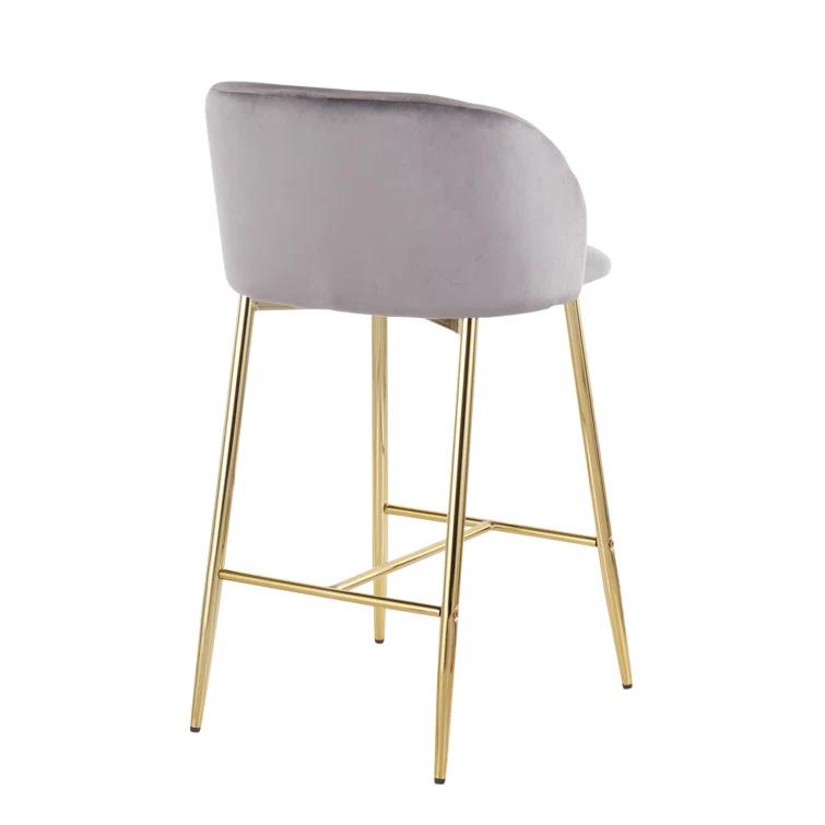 LumiSource Upholstered Counter Stool with Metal Frame