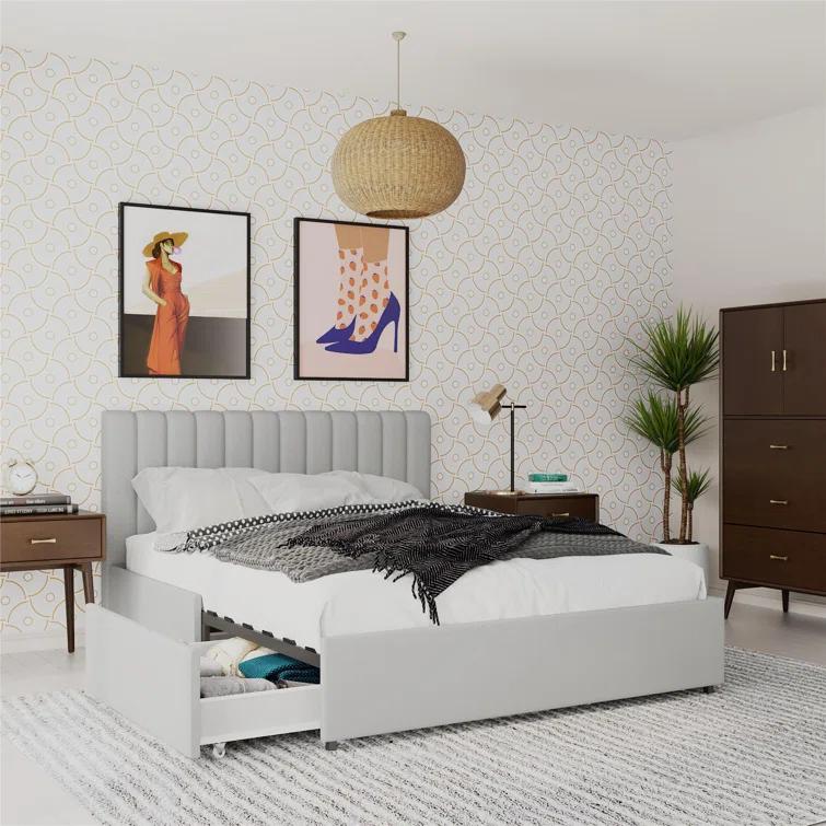 Brittany Upholstered Unfinished Platform Storage Bed