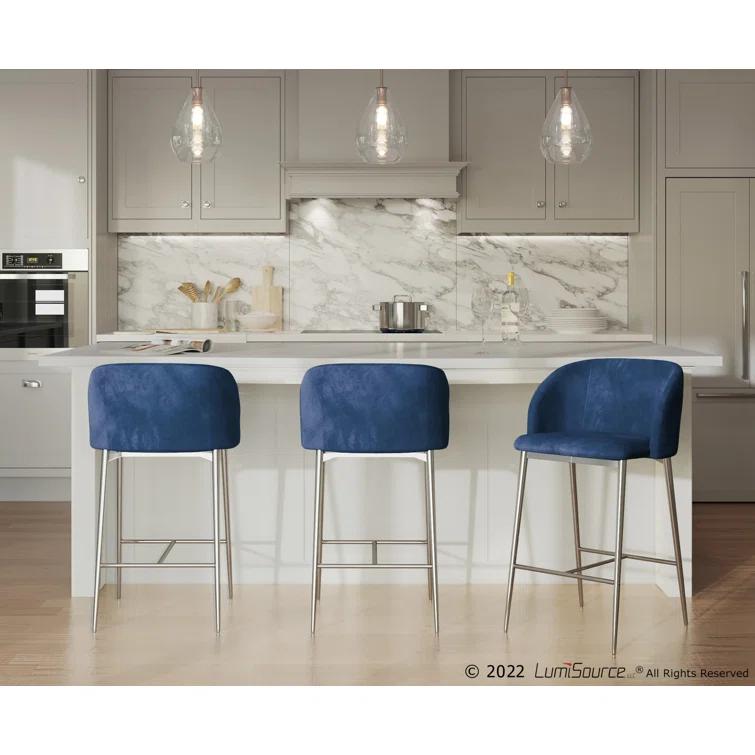 LumiSource Upholstered Counter Stool with Metal Frame