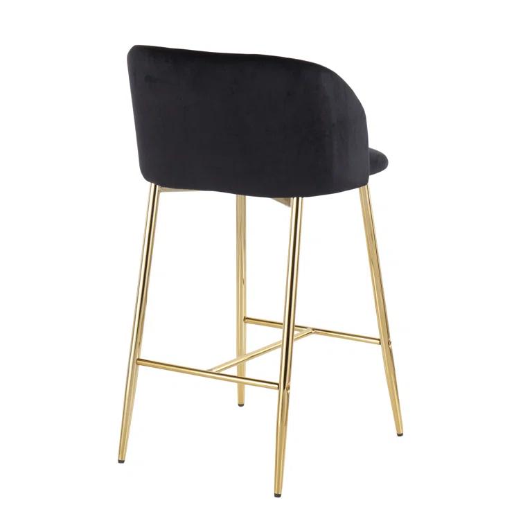 LumiSource Upholstered Counter Stool with Metal Frame