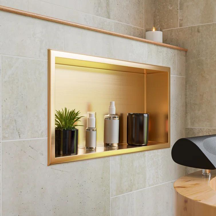 Adhesive Stainless Steel Shower Shelf