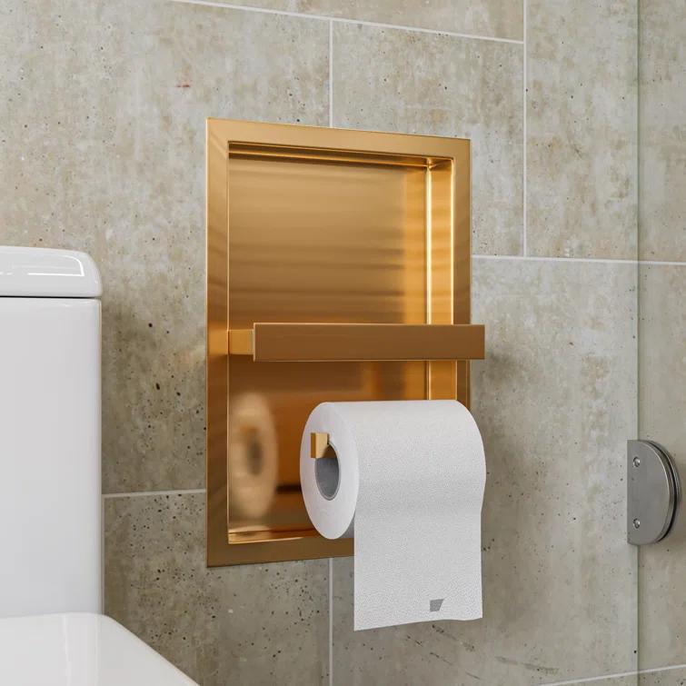PVD Stainless Steel Recessed Toilet Paper Holder / Bathroom Niche
