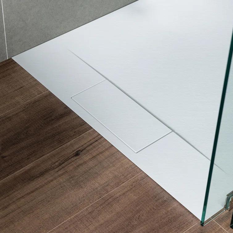 47.25" W x 35.4" D Solid Surface Rectangular Shower Base, Non-Slip, Low-Profile, Curbless, Wheelchair Accessible