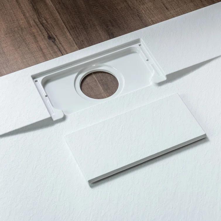 47.25" W x 35.4" D Solid Surface Rectangular Shower Base, Non-Slip, Low-Profile, Curbless, Wheelchair Accessible