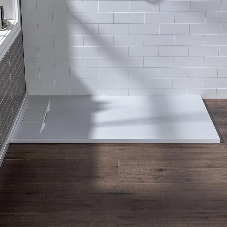 47.25" W x 35.4" D Solid Surface Rectangular Shower Base, Non-Slip, Low-Profile, Curbless, Wheelchair Accessible