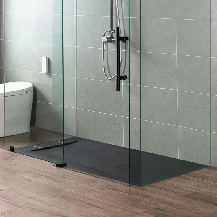 47.25" W x 35.4" D Solid Surface Rectangular Shower Base, Non-Slip, Low-Profile, Curbless, Wheelchair Accessible