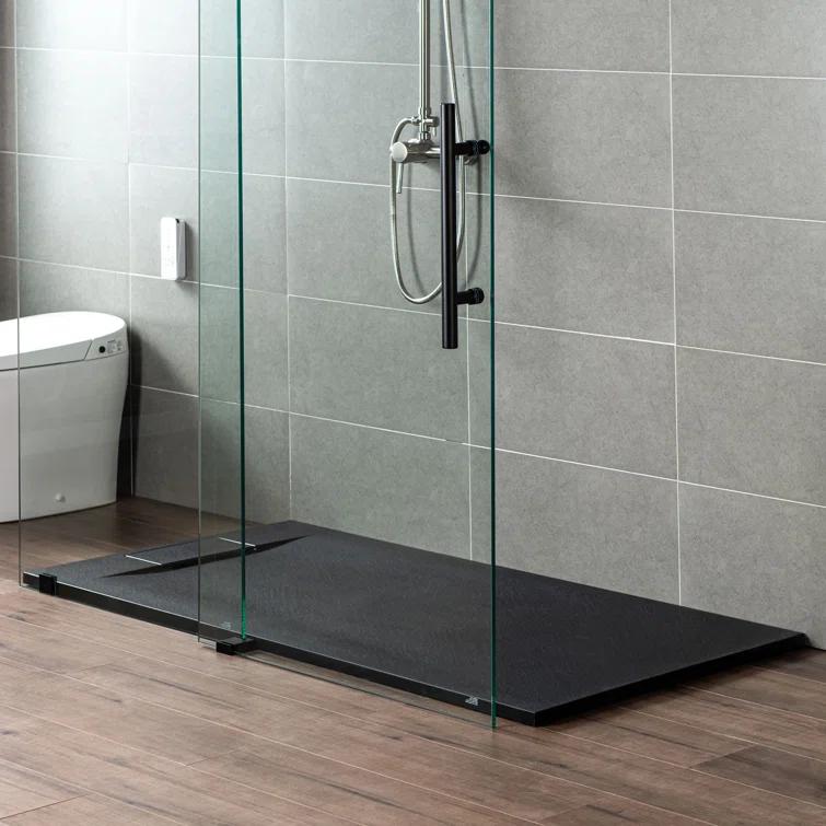 47.25" W x 35.4" D Solid Surface Rectangular Shower Base, Non-Slip, Low-Profile, Curbless, Wheelchair Accessible