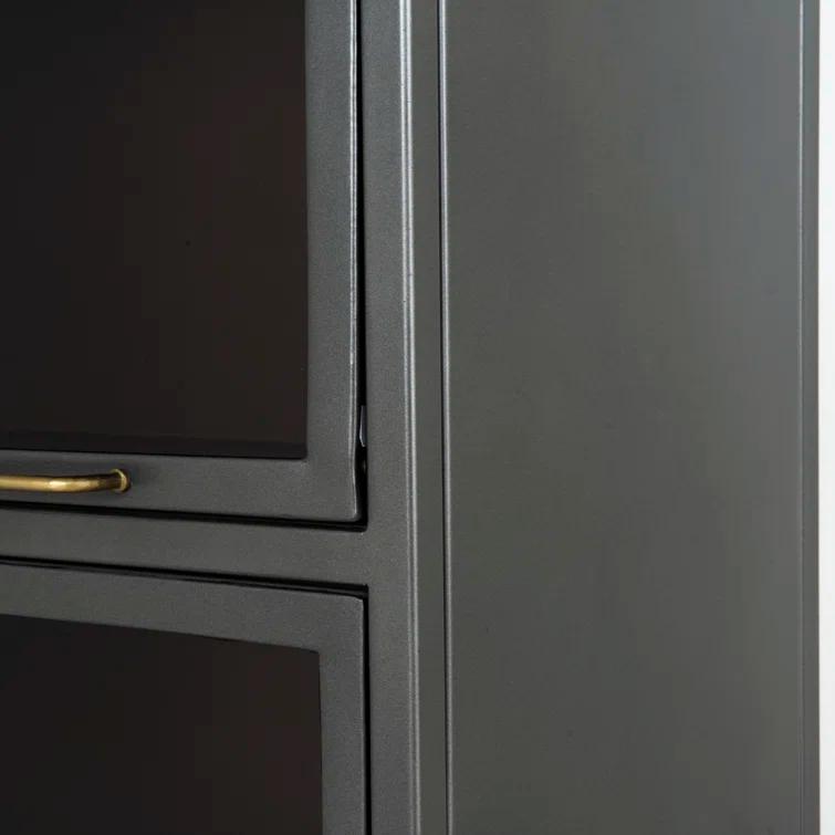 Iron & Glass Tall Barrister Cabinet (32")