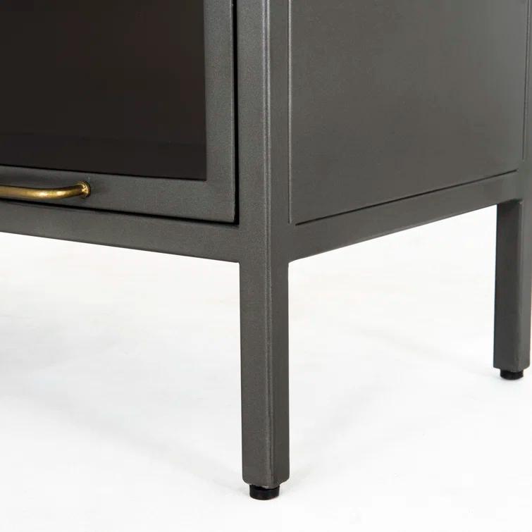 Iron & Glass Tall Barrister Cabinet (32")
