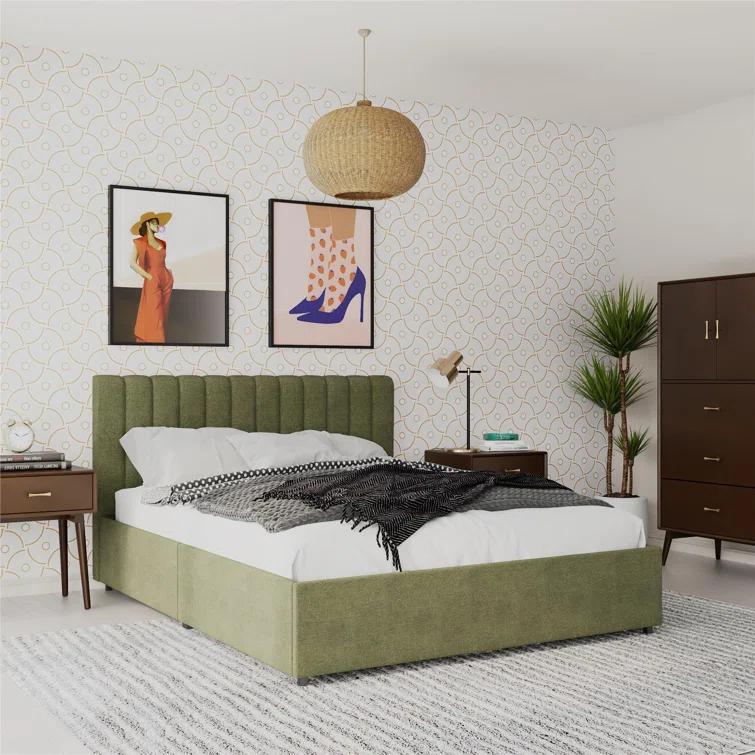 Brittany Upholstered Unfinished Platform Storage Bed