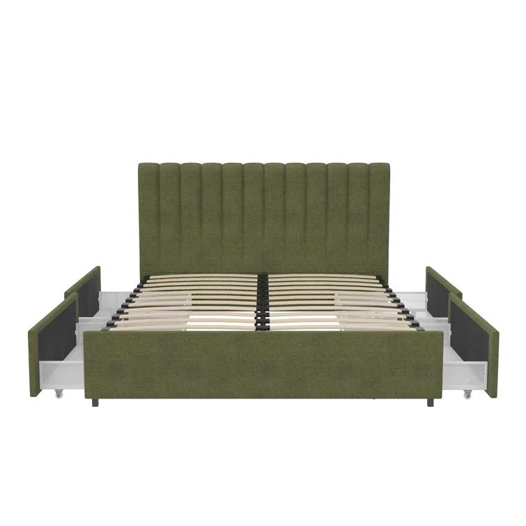 Brittany Upholstered Unfinished Platform Storage Bed