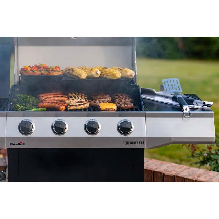 Charbroil Performance Series 4-Burner Propane Gas Grill Cart with Side Burner