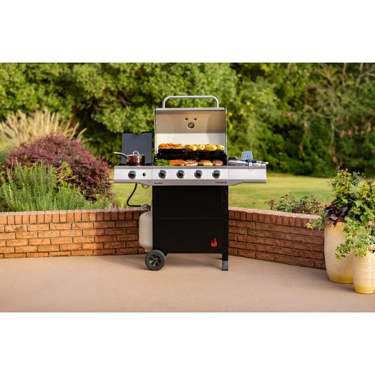 Charbroil Performance Series 4-Burner Propane Gas Grill Cart with Side Burner