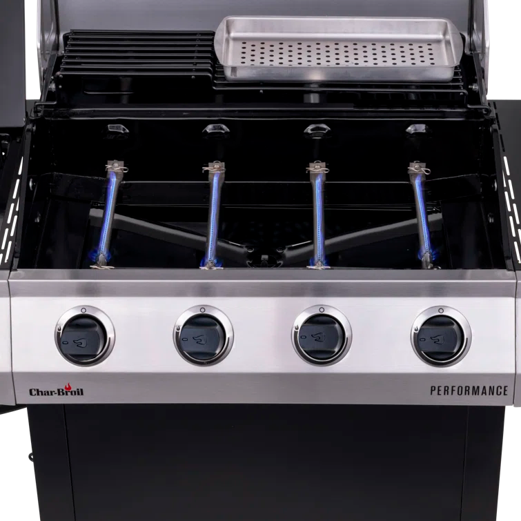 Charbroil Performance Series 4-Burner Propane Gas Grill Cart with Side Burner