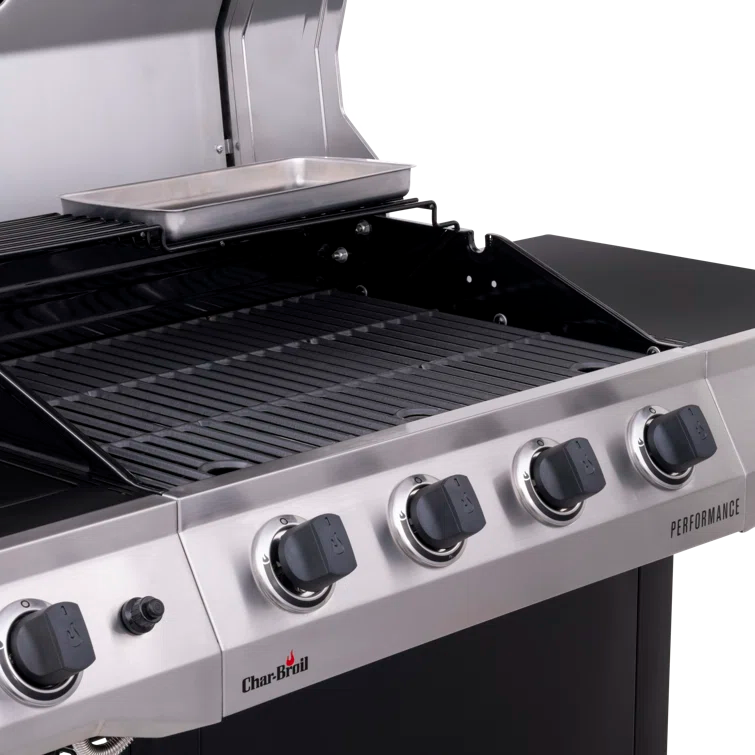 Charbroil Performance Series 4-Burner Propane Gas Grill Cart with Side Burner