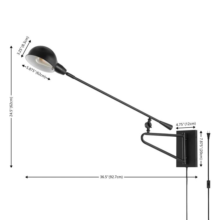 Moxley 36.5" Wall Sconce - Black - Safavieh