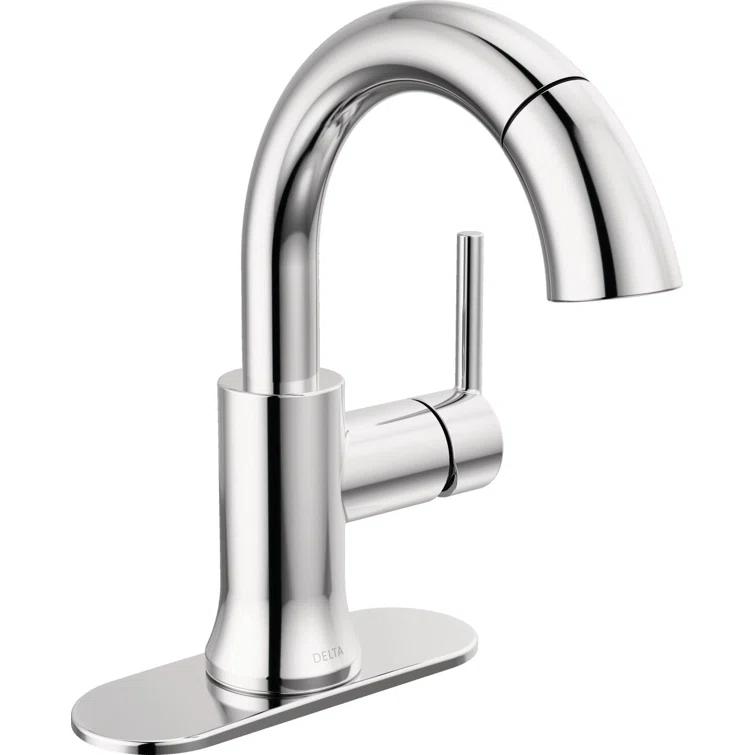 Trinsic Single Hole Bathroom Faucet with Drain Assembly, Single Handle Bathroom Sink Faucet