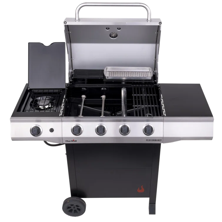 Charbroil Performance Series 4-Burner Propane Gas Grill Cart with Side Burner