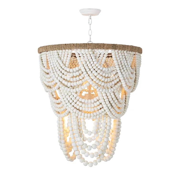 Ombre Wood Bead Chandelier
