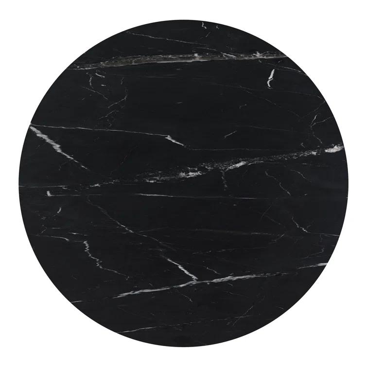 Tiago Round Dining Table - Black Marble