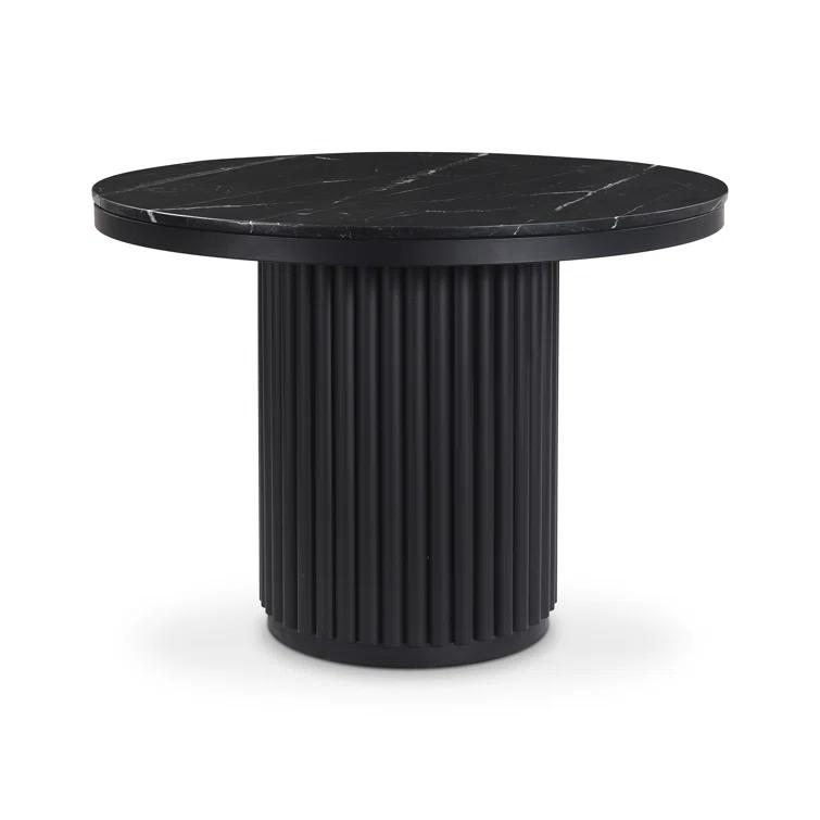 Tiago Round Dining Table - Black Marble