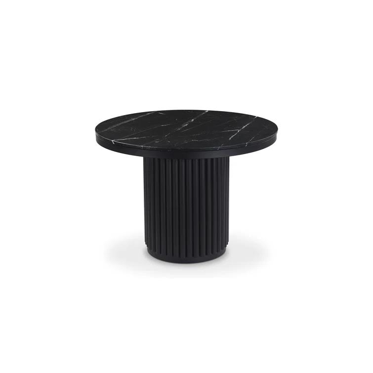 Tiago Round Dining Table - Black Marble