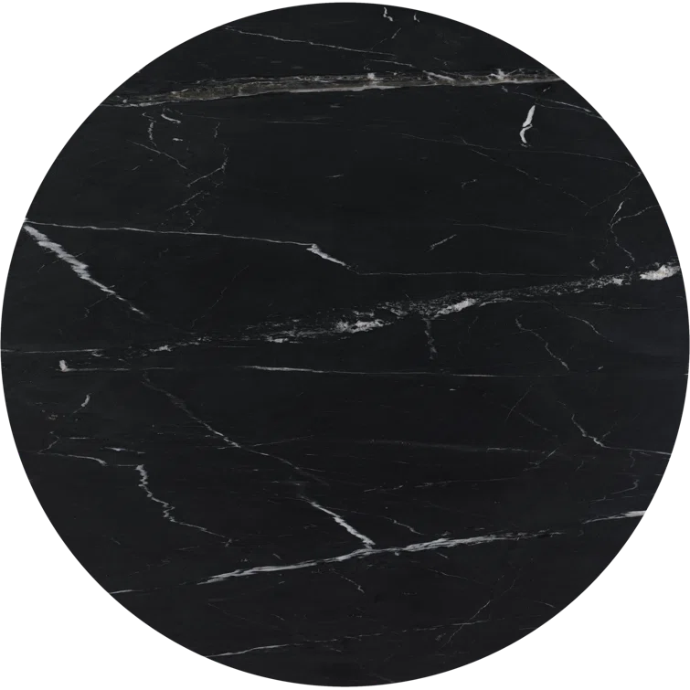Tiago Round Dining Table - Black Marble