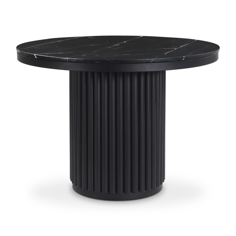 Tiago Round Dining Table - Black Marble