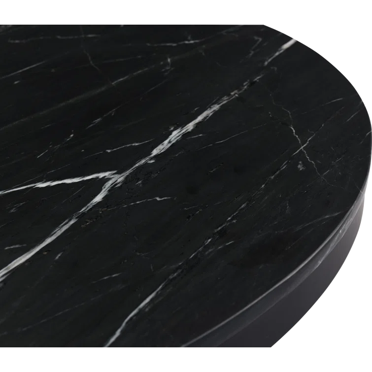 Tiago Round Dining Table - Black Marble